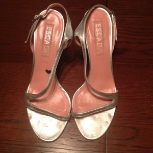 ❗SOLD❗Escada Silver Sandals size 37