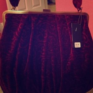 🎀REDUCED NWT velvet burgundy handbag