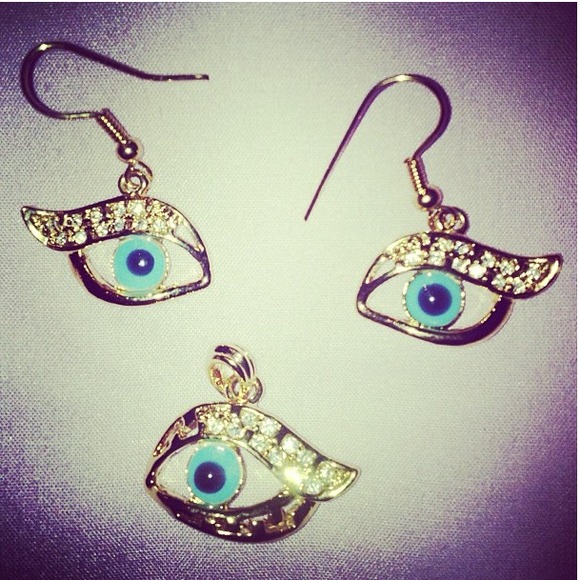 Jewelry - evil eye set (earrings and pendant)