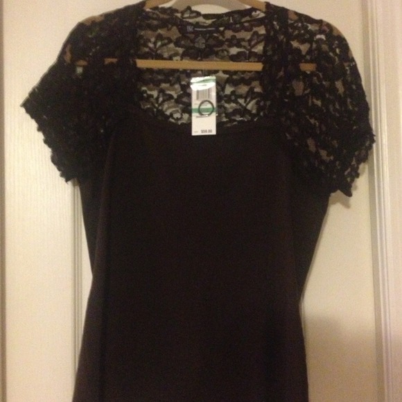 INC Brown lace shirt