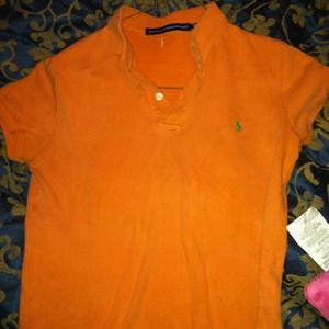 Orange polo shirt
