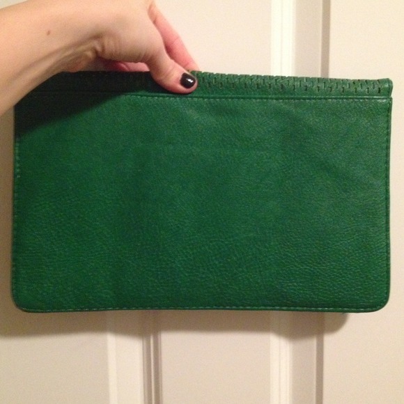 Green Clutch with Gold Clasp - Picture 2 of 3
