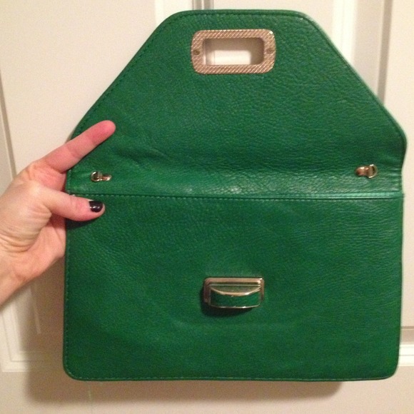 Green Clutch with Gold Clasp - Picture 3 of 3