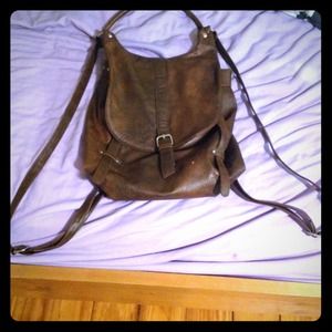 Brown handbag/backpack purse.