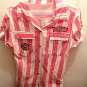 Pink/White stripe top