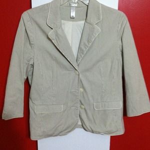 old navy khaki striped blazer