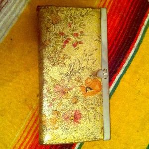 🔴✋SOLD✋🔴Golden floral wallet clutch