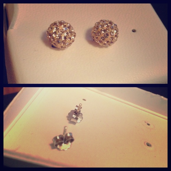 Cute sterling silver crystal ball stud earrings!