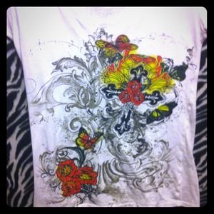 Barely worn Love love lo shirt size large, bling(: