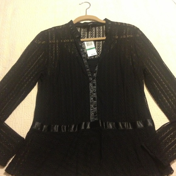 Black INC lace shirt with tank too attached