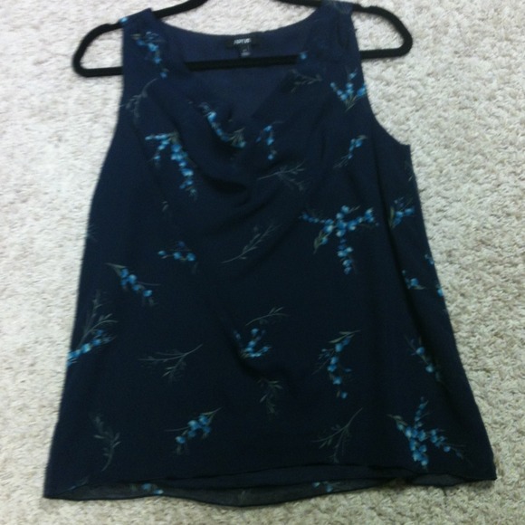 Navy blue top with flowers