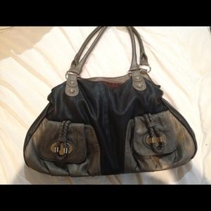 Black and gray purse
