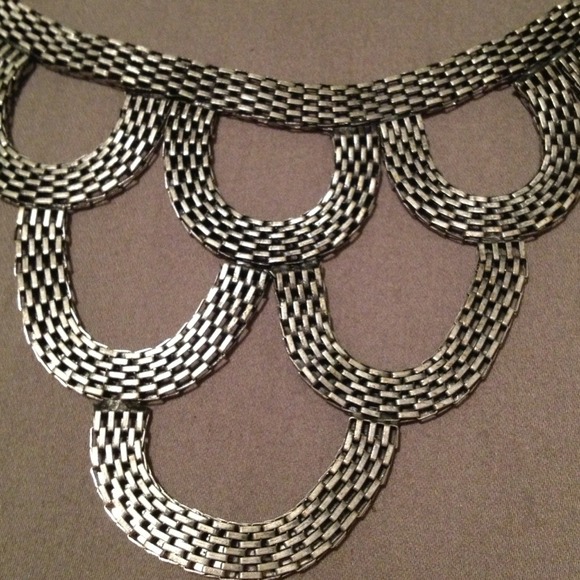 Silver/Metallic Statement Necklace - Picture 2 of 4