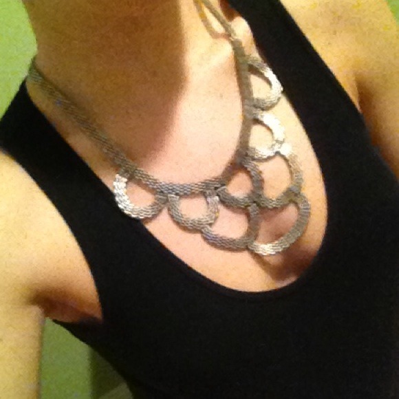 Silver/Metallic Statement Necklace - Picture 3 of 4