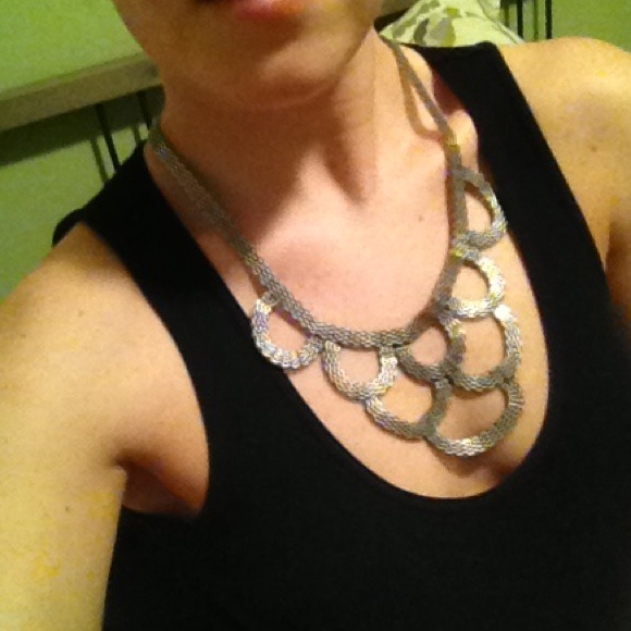 Silver/Metallic Statement Necklace - Picture 4 of 4