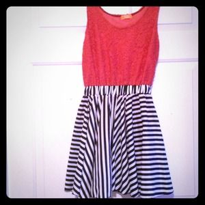 NEW lace top& striped dress