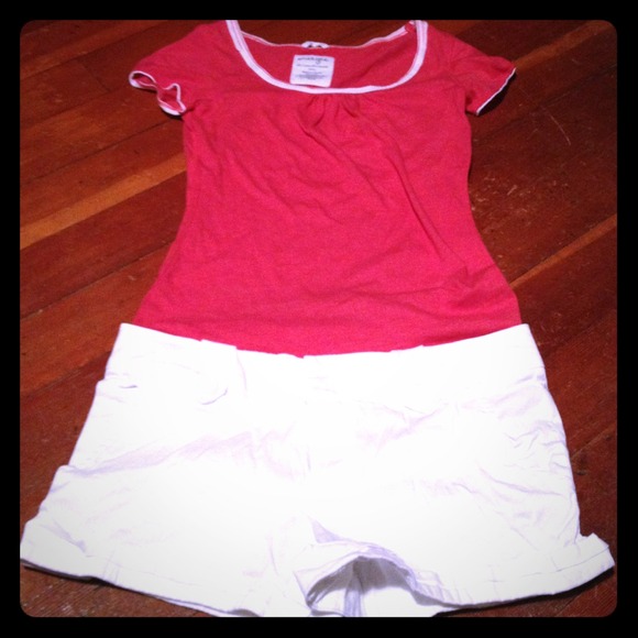 White shorts with cute button detail.