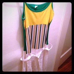 Yellow/Green/White dress