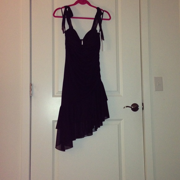 Halter top black dress.