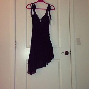 Halter top black dress.