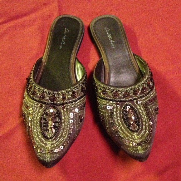 Bronze beaded slides