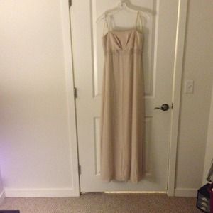 Long Beige beaded dress