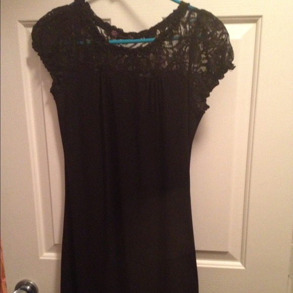 Black dress with lace on top