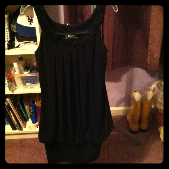 Black bubble dress with sequins