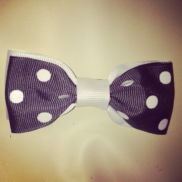 Handmade grey with white polka dots layered