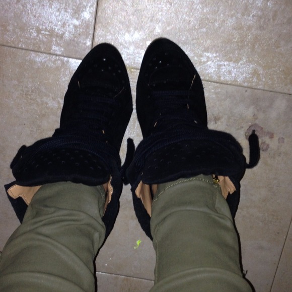 ZARA high top wedge sneaker.