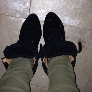 ZARA high top wedge sneaker.