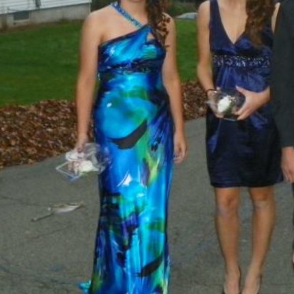 Gorgeous blue/green/purple long prom dress