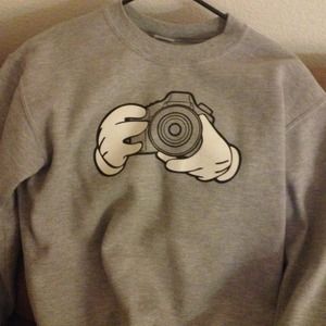 Mickey Mouse hands Crewneck holding a Camera