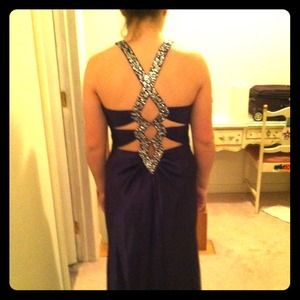 Purple prom dress with beautiful back