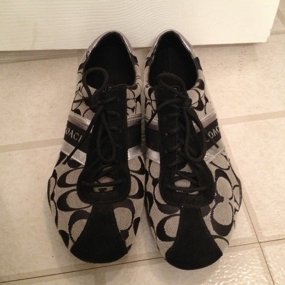 Size 7.5 (fits 8) Coach Black Tennis Shoes