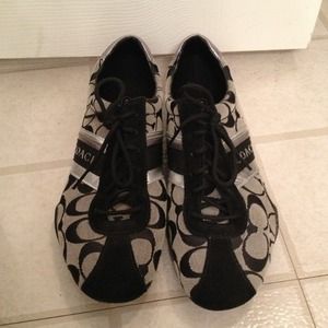 Size 7.5 (fits 8) Coach Black Tennis Shoes