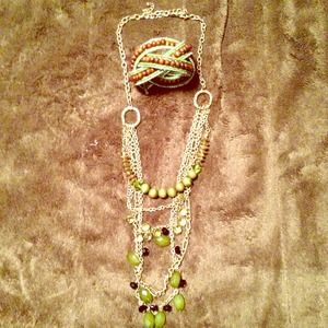 Green necklace / bracelet set.