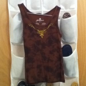 Brown tie-dye beater