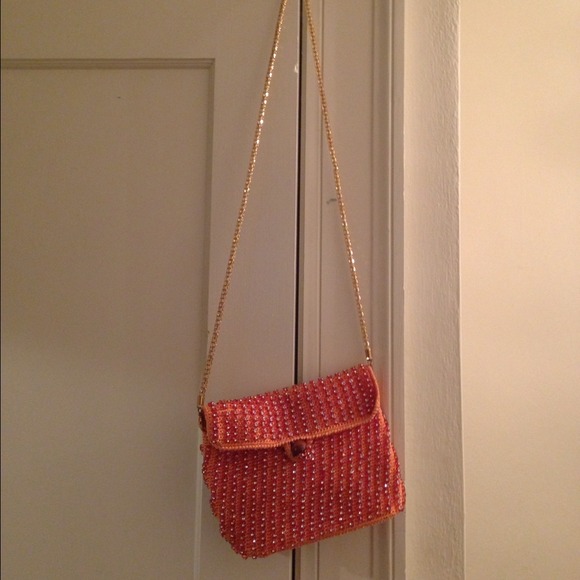 Knit candy bead with fish zipper one of a kind bag