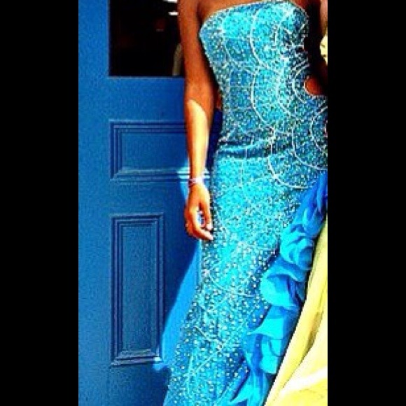 Blue sparkly prom dress RESERVED FOR EVE52