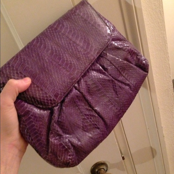 Purple vintage saks fifth ave eel/snakeskin bag