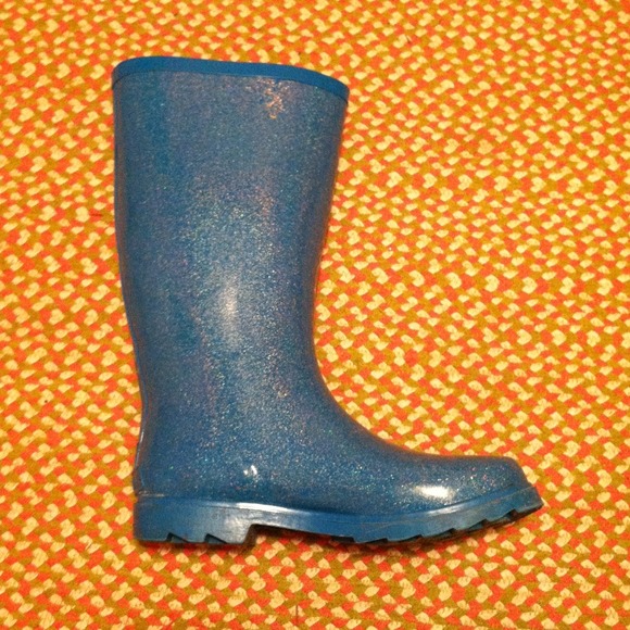 Glitter rainboots.