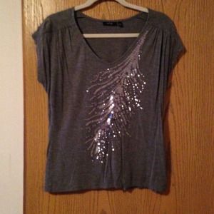 Grey and sequin shirt size L