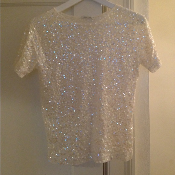 Sequin sheer iridescent funky unique tshirt