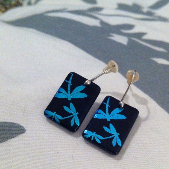 Artist made dragonfly earrings