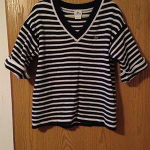 Lacoste blue and white sweater size 44