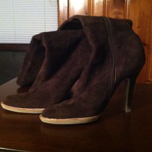 Brown suede boots