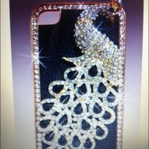 💕Black peacock iPhone case