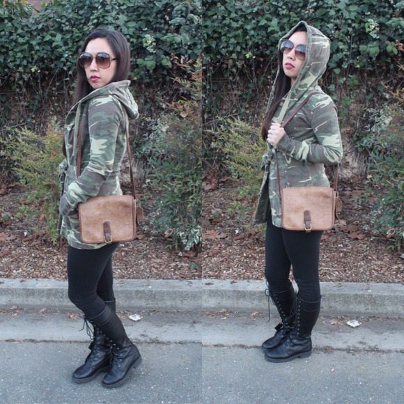 Lucky Brand army camoflauge hooded jacket