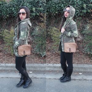 Lucky Brand army camoflauge hooded jacket